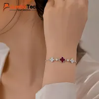 إسوارة بتصميم الزهرة الرباعية — سلسلة قابلة للتعديل مع أحجار كريستال