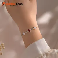 إسوارة بتصميم الزهرة الرباعية — سلسلة قابلة للتعديل مع أحجار كريستال