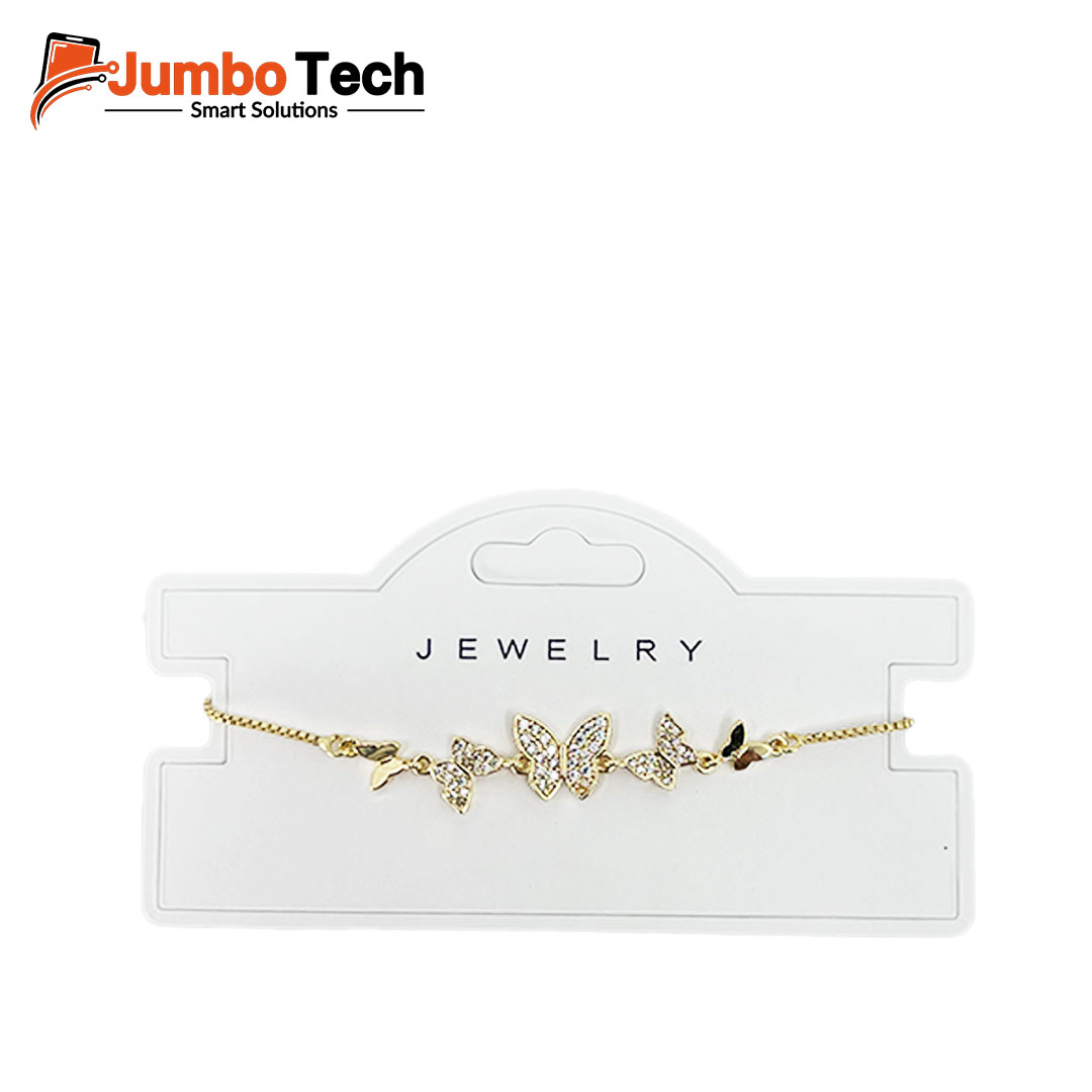 Fashion Jewelry Four-Leaf Clover Bracelet — Adjustable Chain with Crystal Stones