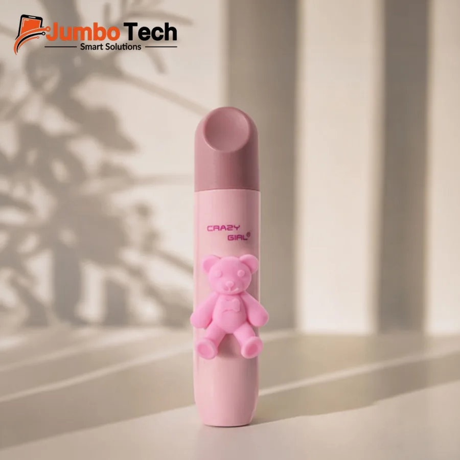 Crazy Girl Bear Charm Liquid Lip Gloss - Rosy Pink Shade