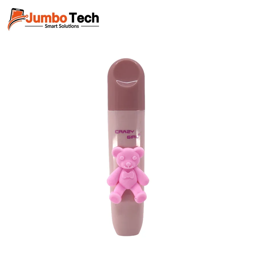 Crazy Girl Bear Charm Liquid Lip Gloss - Rosy Pink Shade