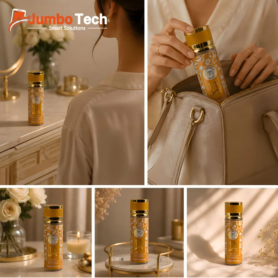 بخاخ عطر جسم يارا بودي سيو - فراجرنس ميست ذهبي بزهور بيضاء 250مل