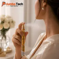 عطر يارا نسائي أو دو بارفان - سبراي قلم ذهبي بزخارف بيضاء 25مل