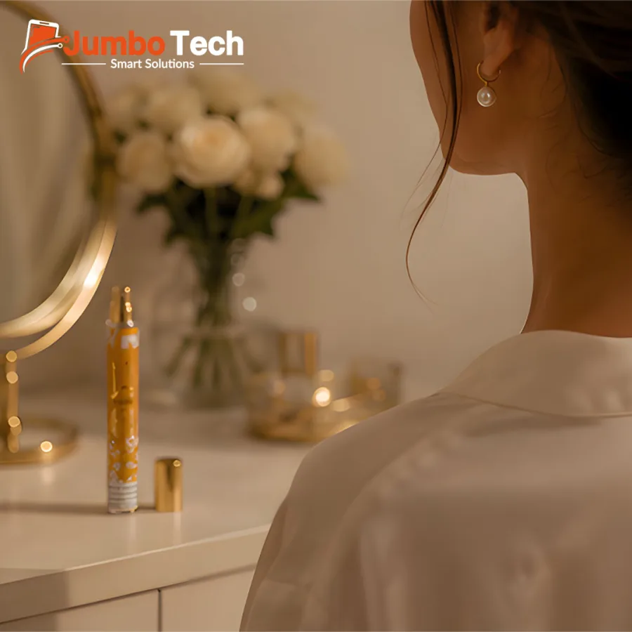 عطر يارا نسائي أو دو بارفان - سبراي قلم ذهبي بزخارف بيضاء 25مل