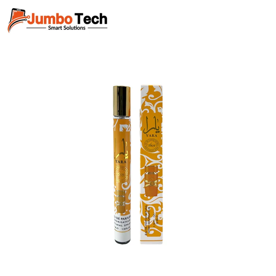 عطر يارا نسائي أو دو بارفان - سبراي قلم ذهبي بزخارف بيضاء 25مل