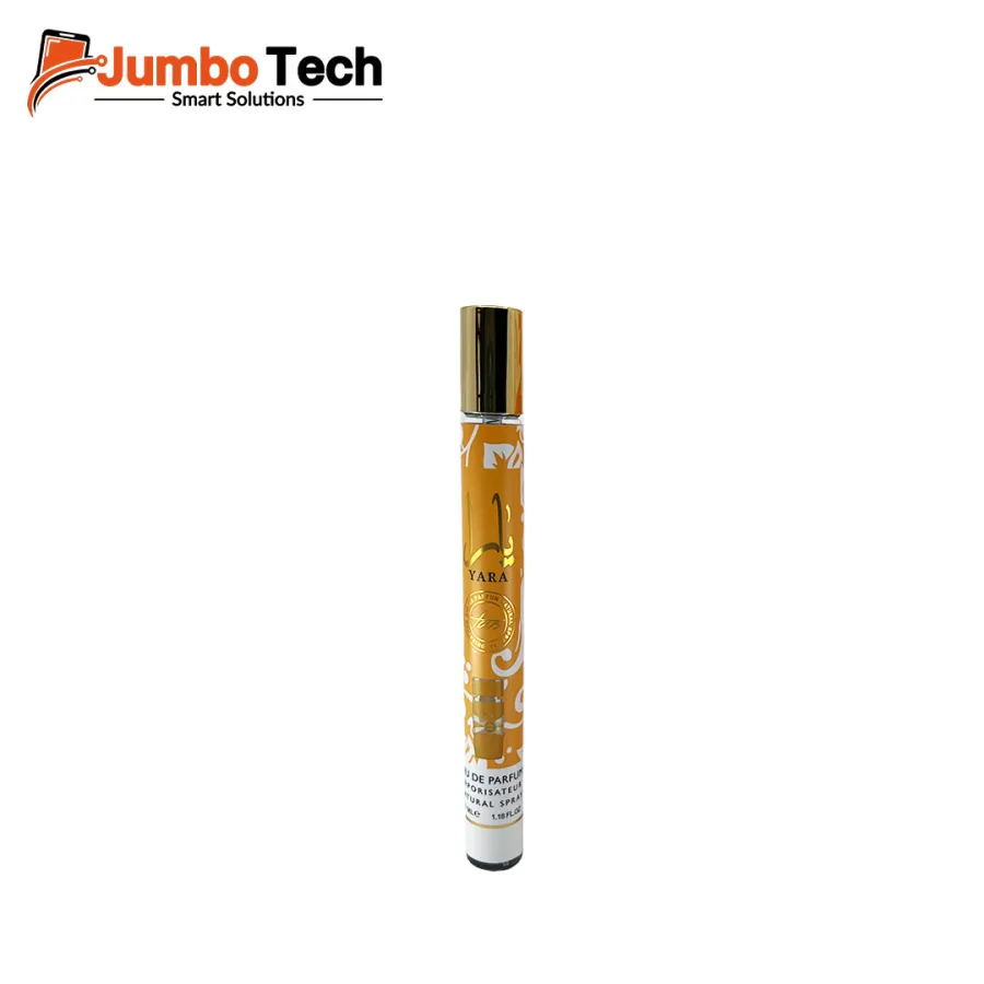 عطر يارا نسائي أو دو بارفان - سبراي قلم ذهبي بزخارف بيضاء 25مل