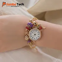 ساعة إسورة نسائية بخرز ملون وشرم متنوعة - تصميم بوهيمي أنيق