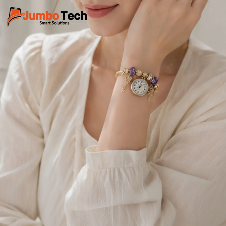 Women's Charm Bracelet Watch with Colorful Beads - Bohemian Style