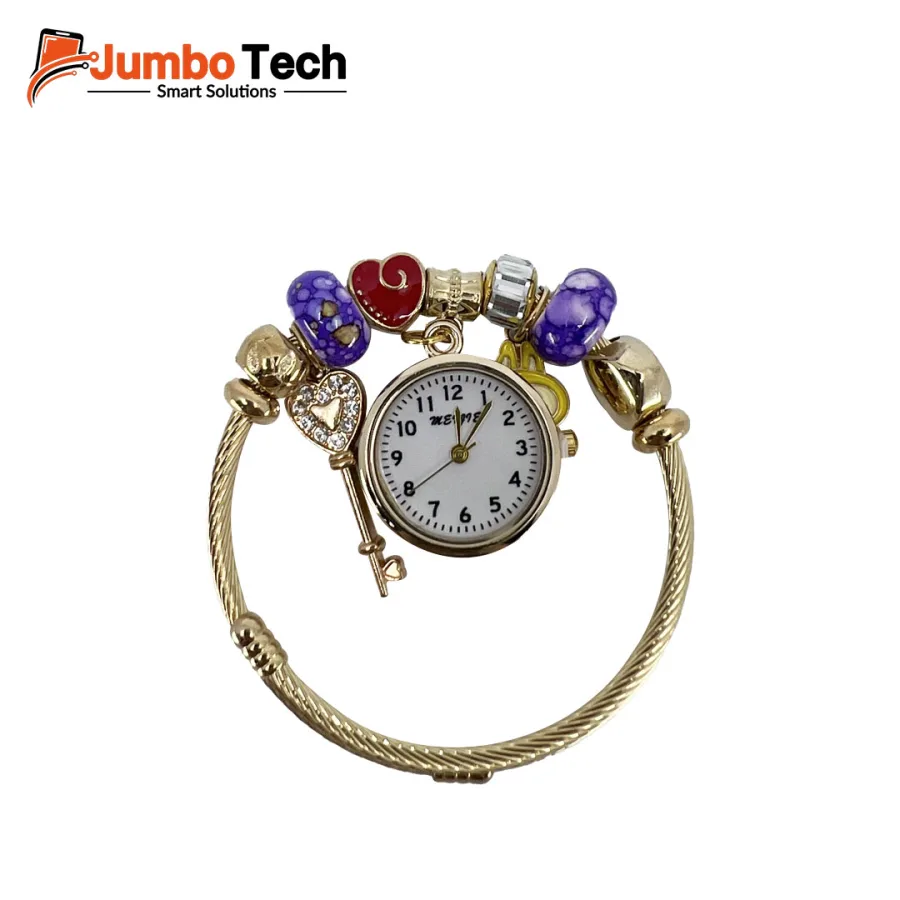 Women's Charm Bracelet Watch with Colorful Beads - Bohemian Style