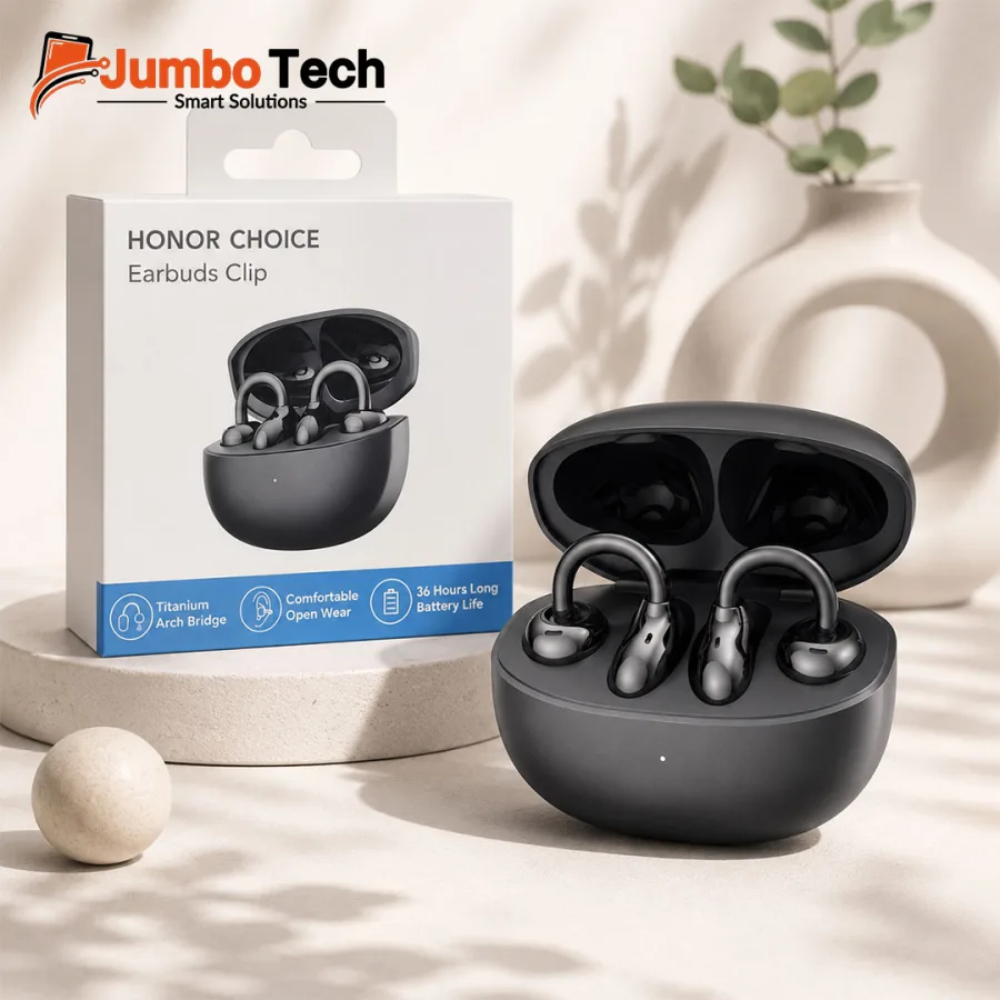 سماعات HONOR Choice Earbuds Clip لاسلكية مفتوحة بجسر تيتانيوم - بطارية 36 ساعة