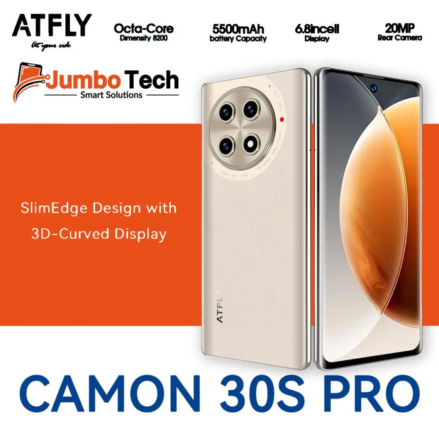 موبايل أتفلاي كامون 30S Pro بشاشة 6.8 بوصة منحنية ومعالج Dimensity 8200
