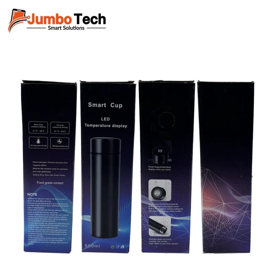 Smart Thermal Cup with LED Temperature Display 500ml Stainless Steel Insulated Mug