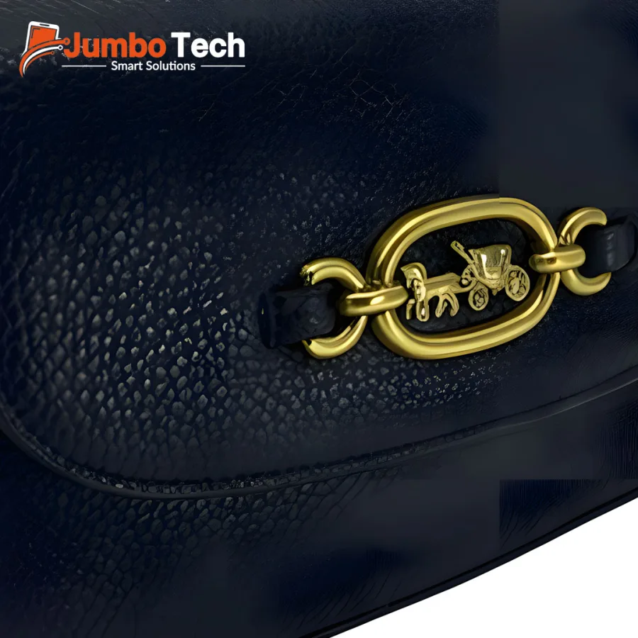 Crossbody Leather Shoulder Bag with Vintage Gold Horse & Carriage Hardware Accent