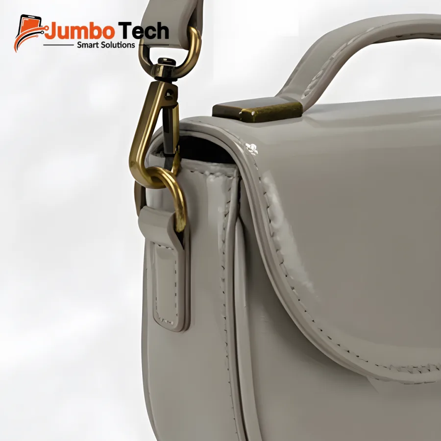 Vernika V&K Women's Leather Handbag with Curved Flap & Gold Metal Clasp