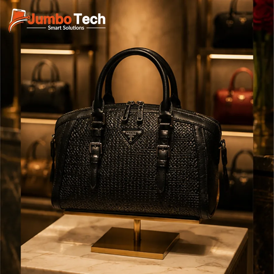 طقم شنطة يد نسائية BS Bag جلد بنقشة منسوجة مع محفظة وحزام كروس (قطعتين)