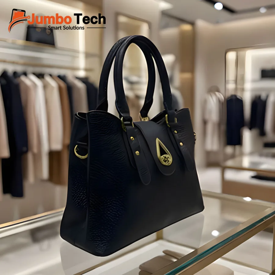 Women's Pebbled Leather Handbag with Gold Teardrop Twist Lock, Double Handles & Crossbody Strap
