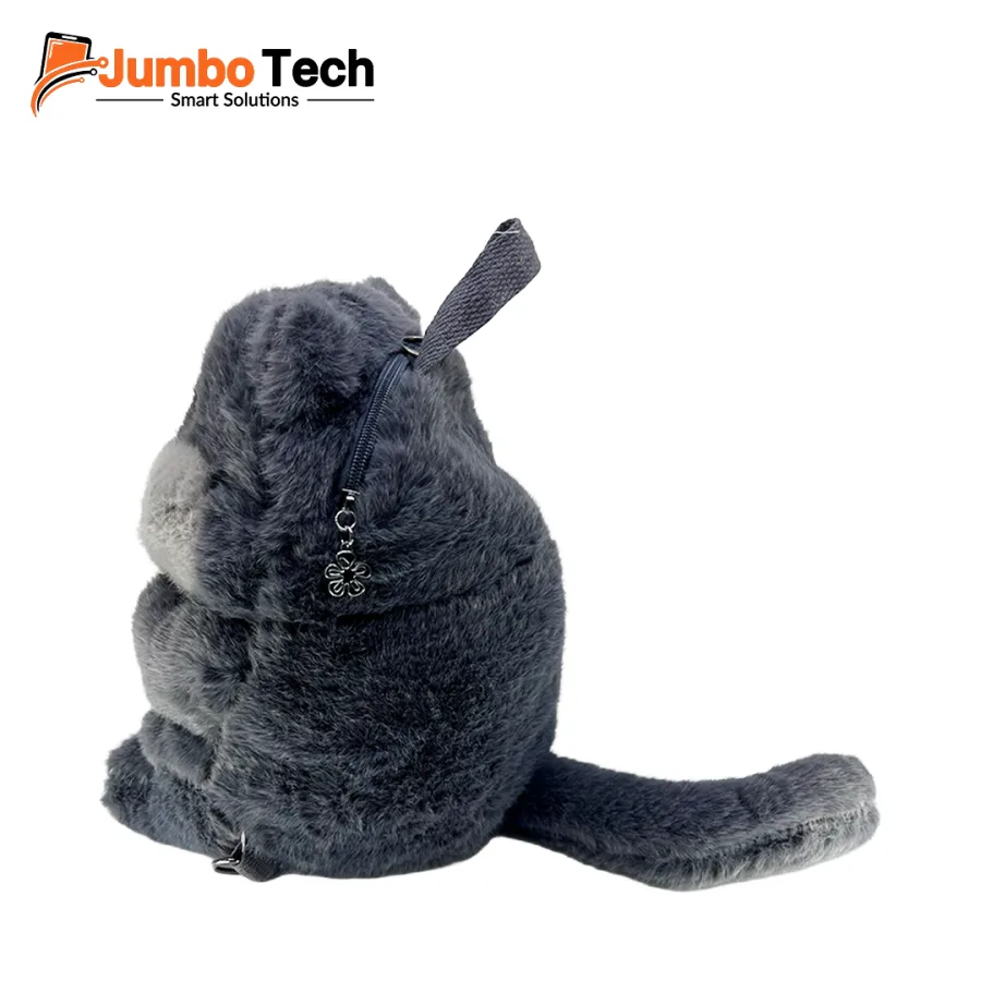 Chubby Lazy Cat Plush Doll with Sleepy Eyes & Fluffy Long Fur